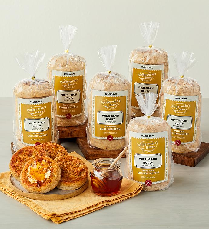 Multi-Grain Honey Traditional English Muffins - 6 Packages